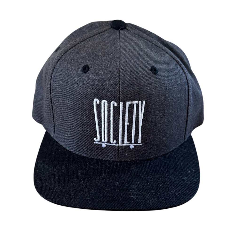 The Classic Gray and Black 'SOCIETY' Snapback Hat
